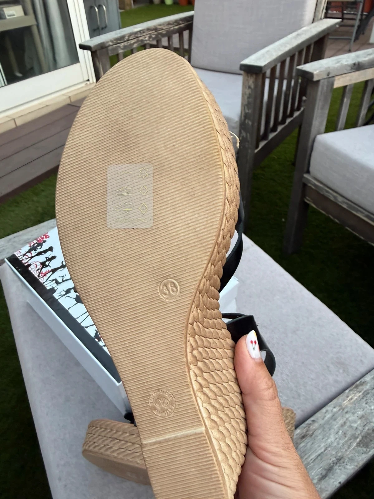 Sandalias de cuña negras con plataforma 🖤 – photo 6